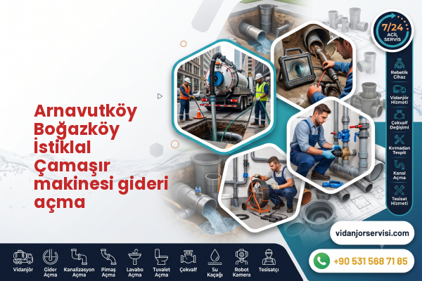 Arnavutköy Boğazköy İstiklal Çamaşır makinesi gideri açma