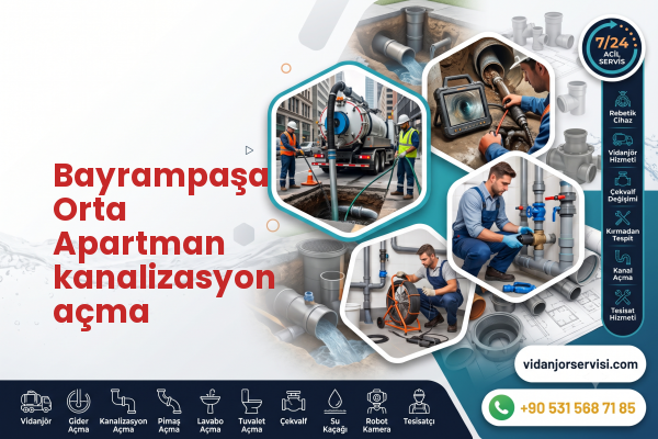 Bayrampaşa Orta Apartman kanalizasyon açma