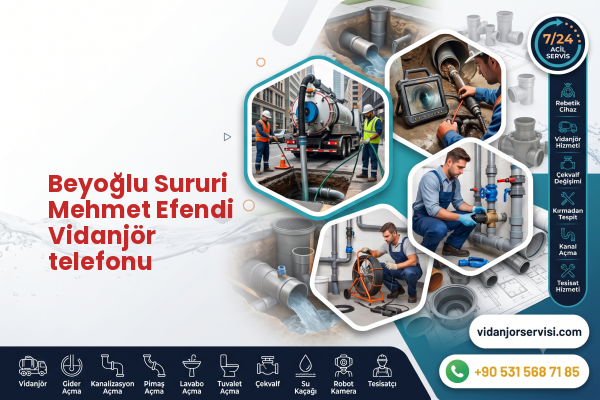 Beyoğlu Sururi Mehmet Efendi Vidanjör telefonu
