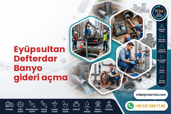 Eyüpsultan Defterdar Banyo gideri açma