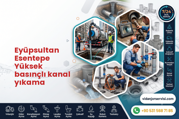 Eyüpsultan Esentepe Yüksek basınçlı kanal yıkama