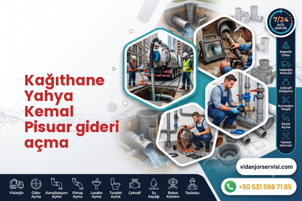 Kağıthane Yahya Kemal Pisuar gideri açma