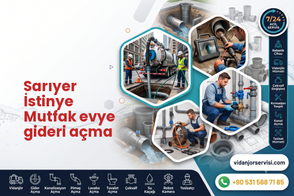 Sarıyer İstinye Mutfak evye gideri açma