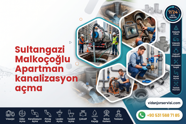 Sultangazi Malkoçoğlu Apartman kanalizasyon açma